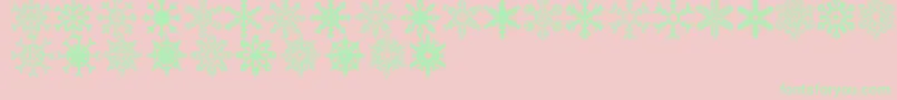 Fonte Snowflakes St – fontes verdes em um fundo rosa