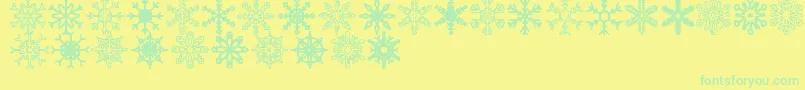 More about Snowflakes St Font Snowflakes St Font – Green Fonts on Yellow Background