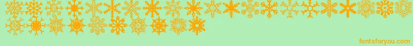 Police Snowflakes St – polices orange sur fond vert