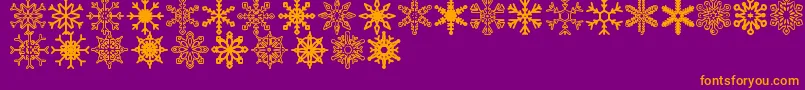 fuente Snowflakes St – Fuentes Naranjas Sobre Fondo Morado