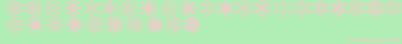 fuente Snowflakes St – Fuentes Rosadas Sobre Fondo Verde