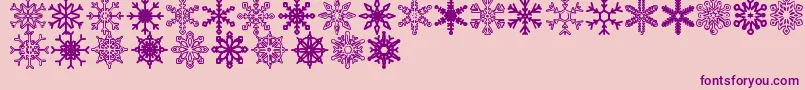 Шрифт Snowflakes St – фиолетовые шрифты на розовом фоне