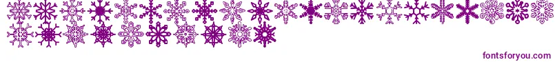 Police Snowflakes St – polices violettes sur fond blanc