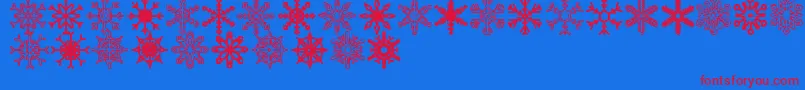 Police Snowflakes St – polices rouges sur fond bleu