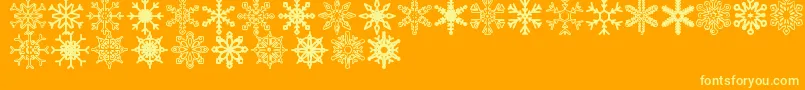 Snowflakes St Font – Yellow Fonts on Orange Background