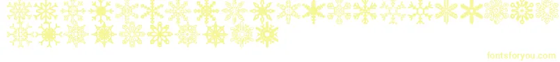 Fonte Snowflakes St – fontes amarelas em um fundo branco