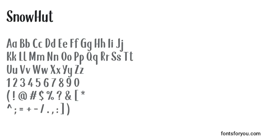 Schriftart SnowHut – Alphabet, Zahlen, spezielle Symbole