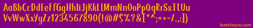 SnowHut Font – Orange Fonts on Purple Background