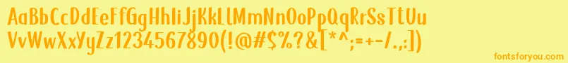 SnowHut Font – Orange Fonts on Yellow Background