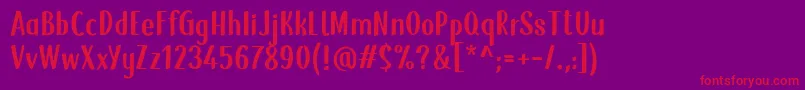 SnowHut Font – Red Fonts on Purple Background