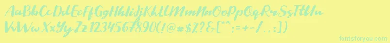 SNOWPE-Schriftart – Grüne Schriften auf gelbem Hintergrund