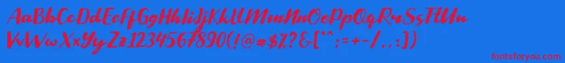 SNOWPE Font – Red Fonts on Blue Background