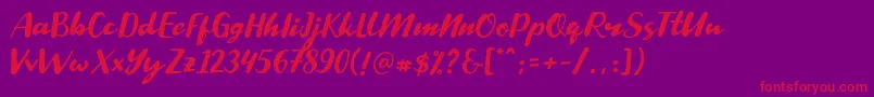 SNOWPE Font – Red Fonts on Purple Background