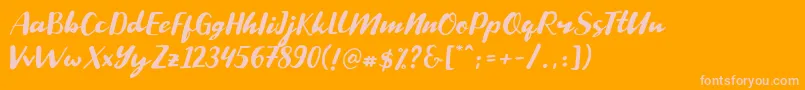 SNOWPE Font – Pink Fonts on Orange Background