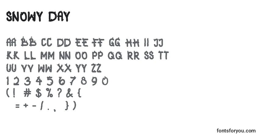 Fuente SNOWY DAY - alfabeto, números, caracteres especiales