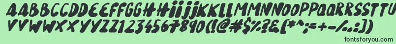 Snowy Skies Italic-fontti – mustat fontit vihreällä taustalla