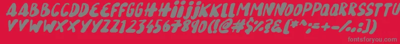 Snowy Skies Italic-Schriftart – Graue Schriften auf rotem Hintergrund