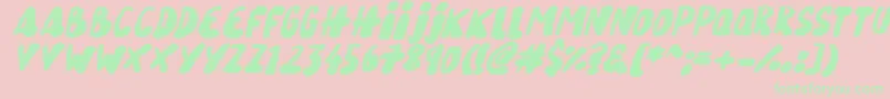 Snowy Skies Italic Font – Green Fonts on Pink Background