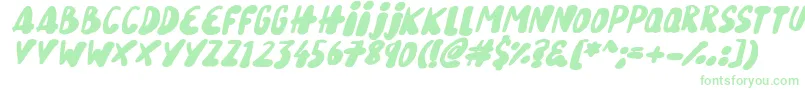 Fonte Snowy Skies Italic – fontes verdes em um fundo branco