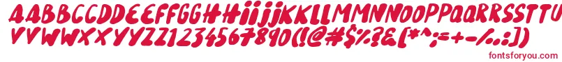 Czcionka Snowy Skies Italic – czerwone czcionki na białym tle