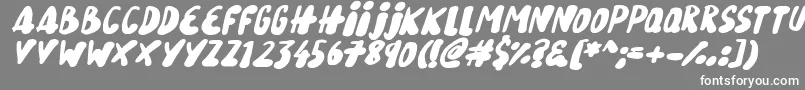 フォントSnowy Skies Italic – 灰色の背景に白い文字