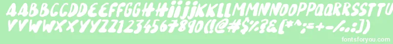 Snowy Skies Italic Font – White Fonts on Green Background