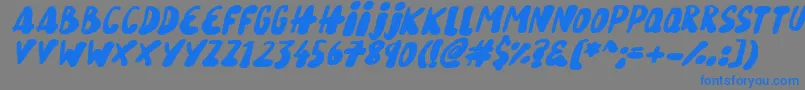 Шрифт Snowy Skies Italic – синие шрифты на сером фоне
