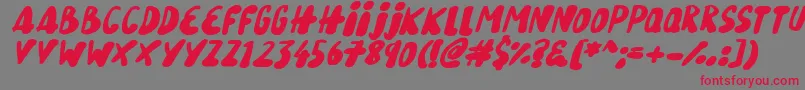 Snowy Skies Italic-Schriftart – Rote Schriften auf grauem Hintergrund