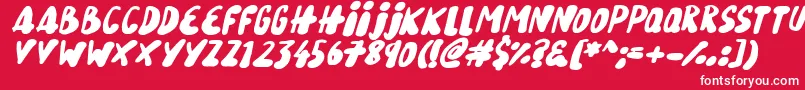 Snowy Skies Italic Font – White Fonts on Red Background