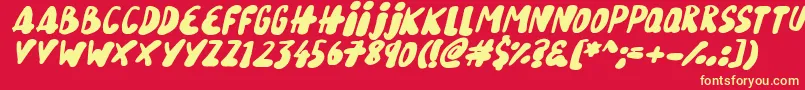 Snowy Skies Italic Font – Yellow Fonts on Red Background