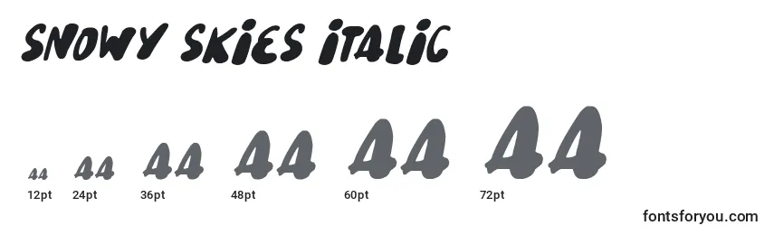 Snowy Skies Italic (141309) Font Sizes