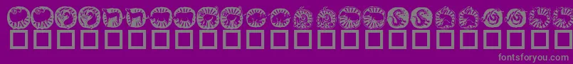 fuente KrChineseZodiac – Fuentes Grises Sobre Fondo Morado