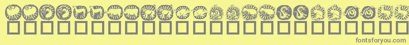 KrChineseZodiac Font – Gray Fonts on Yellow Background