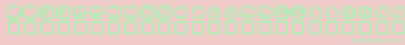 KrChineseZodiac Font – Green Fonts on Pink Background