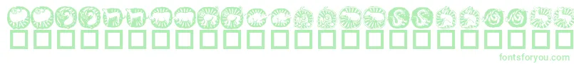 フォントKrChineseZodiac – 緑のフォント