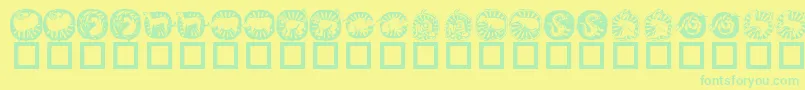 Шрифт KrChineseZodiac – зелёные шрифты на жёлтом фоне