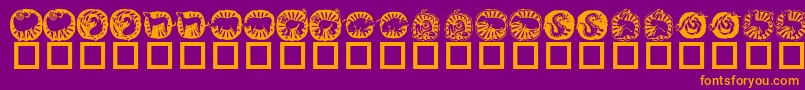 fuente KrChineseZodiac – Fuentes Naranjas Sobre Fondo Morado