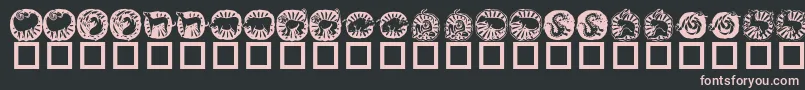 Fonte KrChineseZodiac – fontes rosa em um fundo preto