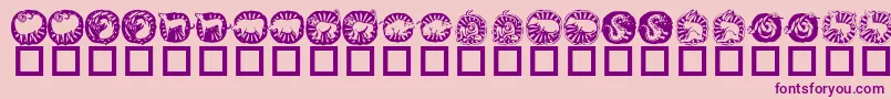 KrChineseZodiac Font – Purple Fonts on Pink Background