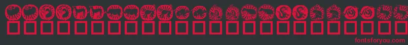 KrChineseZodiac Font – Red Fonts on Black Background