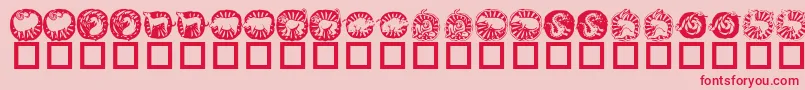 KrChineseZodiac Font – Red Fonts on Pink Background