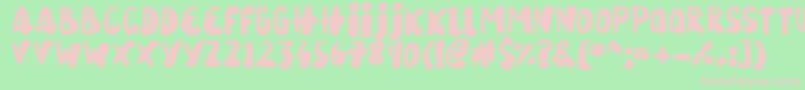 Snowy Skies Font – Pink Fonts on Green Background