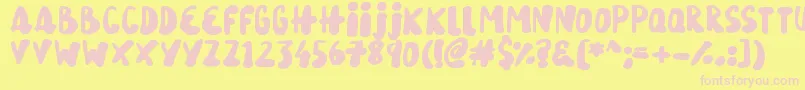 Snowy Skies Font – Pink Fonts on Yellow Background