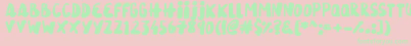 Snowy Skies Font – Green Fonts on Pink Background