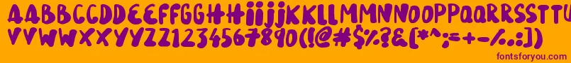Snowy Skies Font – Purple Fonts on Orange Background