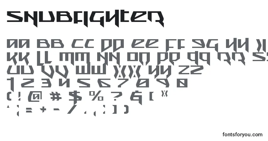 Schriftart Snubfighter (141312) – Alphabet, Zahlen, spezielle Symbole