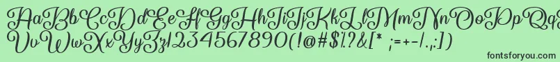 So Damn Beautiful  -fontti – mustat fontit vihreällä taustalla