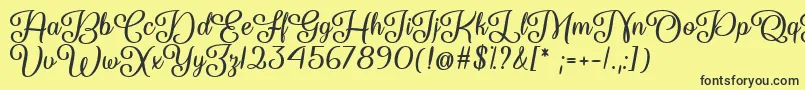 So Damn Beautiful  -fontti – mustat fontit keltaisella taustalla