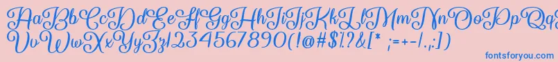 フォントSo Damn Beautiful   – ピンクの背景に青い文字