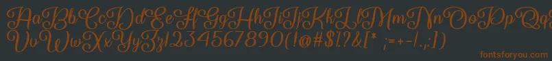 So Damn Beautiful  -fontti – ruskeat fontit mustalla taustalla